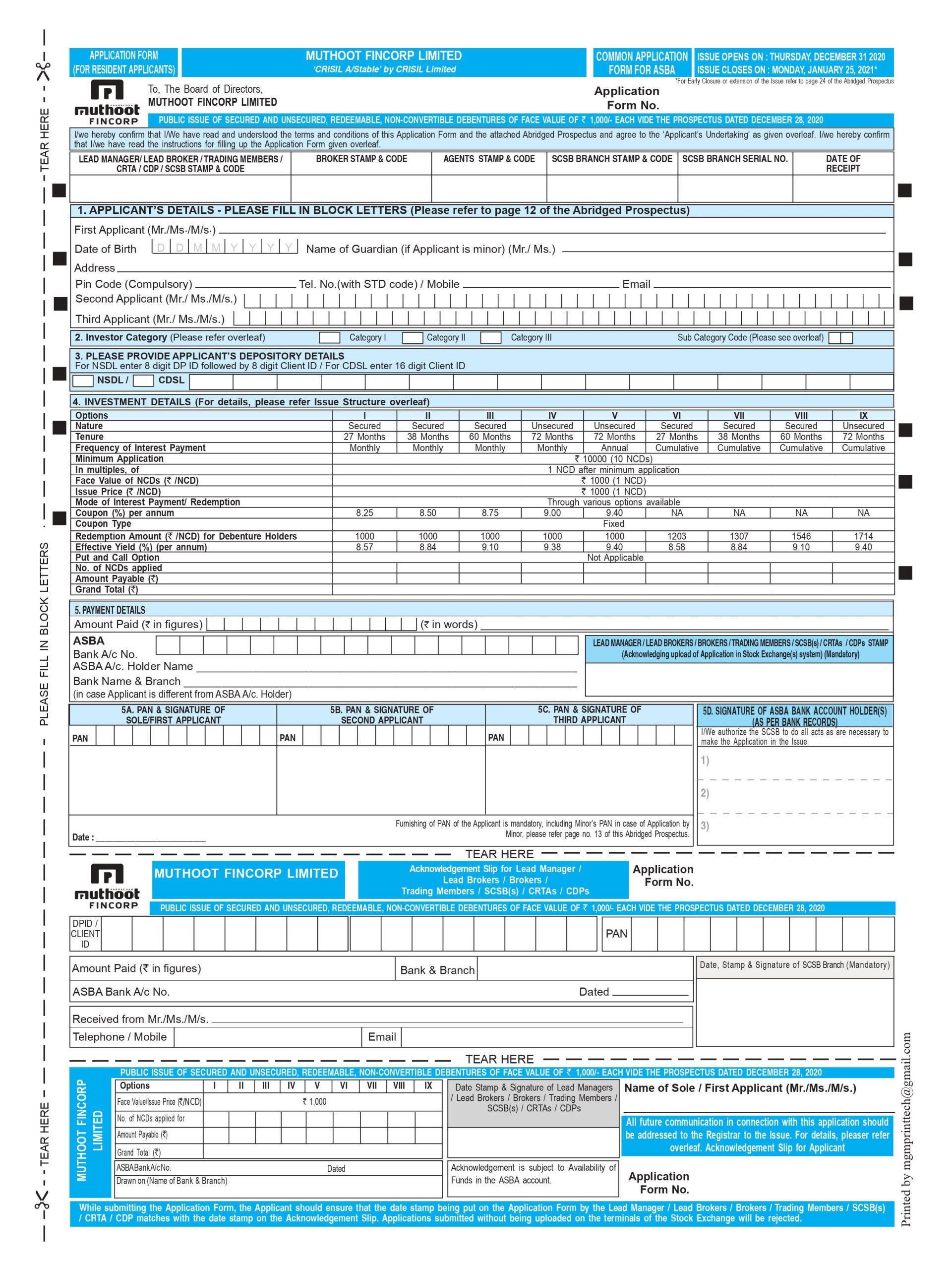Iponcdssme Ipo Application Forms Mgm Print Tech Pvt Ltd 1068