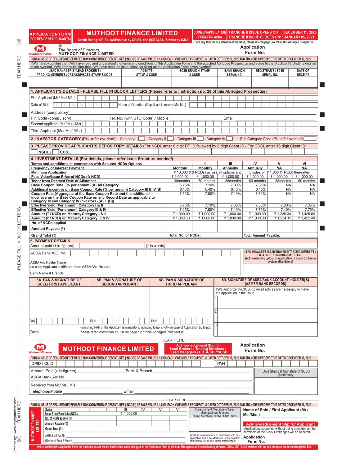 Iponcdssme Ipo Application Forms Mgm Print Tech Pvt Ltd 4758